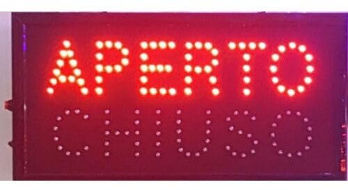 Insegna A Led Luminosa Dinamica Con Tasto Selettore Aperto O Chiuso 50x25 Cm