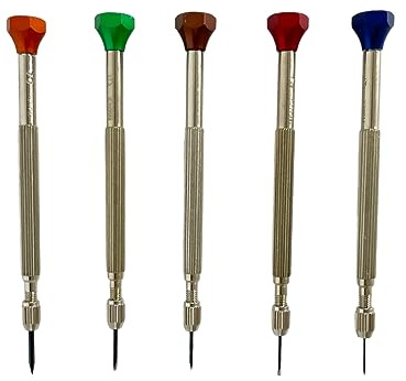 Horotec MSA 01.225 - Set di 5 cacciaviti per orologiai da 0,60 mm a 1,50 mm