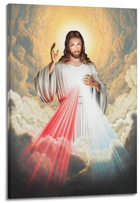 ALTUY Modernes, religiöses Jesus-Poster, Jesus, Göttliche Barmherzigkeit, I Trust In You, dekoratives Gemälde auf Leinwand, 60 x 90 cm