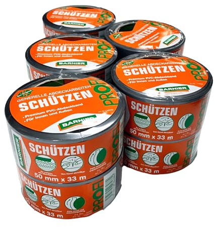 Handelskönig Putzerband Universalband silber, PVC-Klebeband Beton & Gips | Dunkle Ausführung, 2 Bandbreiten 30 & 50 mm, 2er bis 36er Gebinde, 0°C bis +70°C