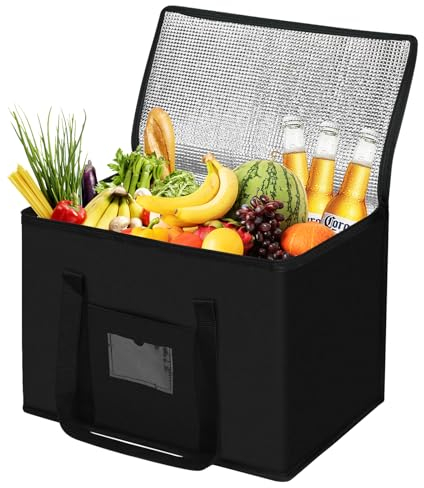 Beautyshow 40L Kühltasche Groß Einkaufstasche Faltbar Thermotasche Dauerhaft Isoliertasche Picknicktasche Gefriertasche für Einkauf/Picknick/Camping/Strand/BBQ/Outdoor/Reisen/Auto, Upgrade