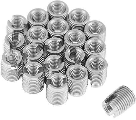 Inserts en fil hélicoïdal pour bois, 20 pièces SUS303 en acier inoxydable autotaraudeuse fente S-insert fileté M3 6 mm
