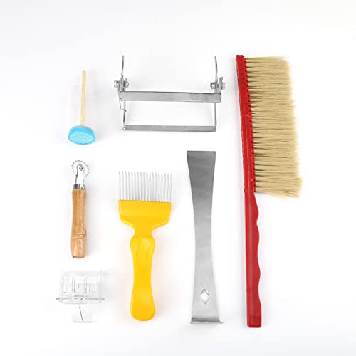 Tomotato 7-teiliges Bienenzucht-Werkzeug-Set, Bienenzucht-Zubehör, Bienenzucht-Starter-Set für Anfänger und Professionelle Imker