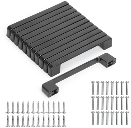 GOTRUST 12 st möbelhandtag svart matt, handtag för köksskåp 128 mm hålavstånd, kökshandtag moderna skåphandtag med skruvar för låda, möbler, badrum, vardagsrum