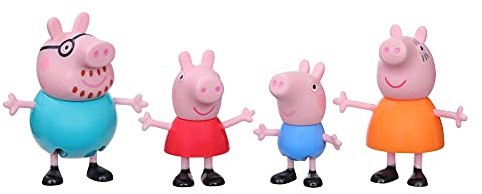 Peppa Pig Toys Peppa's Family, 4 Peppa Pig Family Figures, Preschool Toys for 3 Year Old Girls and Boys and Up