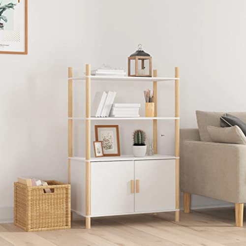 HETFTJN Highboard, Mehrzweckschrank Besenschrank Schuhschrank Schmal Aufbewahrungsschrank Geeignet für Badezimmer Wohnzimmer Küchenzeile Office Weiß 80x40x121 cm Holzwerkstoff