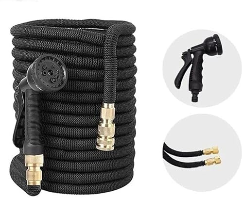 100ft / 200ft / 250ft Expandable Garden Water Hose Pipe with Solid Brass Connector Lightweight Durable & Flexible Ideal for Home Garden, Playground, Car with Water Spray Nozzle (100-FEET Pipe)