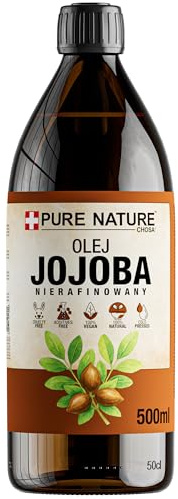 CHOSA Jojobaöl Bio Kaltgepresst Unraffiniert 100% Reines 500 ml | Jojoba Öl Haare, Haut, Gesicht, Körper, Make Up, Gesichtsöl für Pflege & Diy Kosmetik, Schnell Einziehend, Vegan