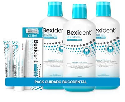 ISDIN Bexident PACK Oral Care Encías Uso Diario - Colutorio Encias Uso Diario (500ml) x 3 unidades + Pasta 2x25 ml
