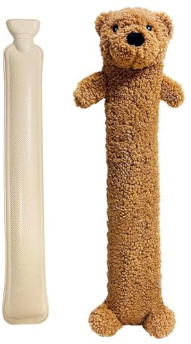 Wärmflasche Lang mit Bezug Hot Water Bottle 2L Wärmflaschen Bär für Kinder Weiches Plüsch Nettes Groß Tiere Nackenwärmflasche