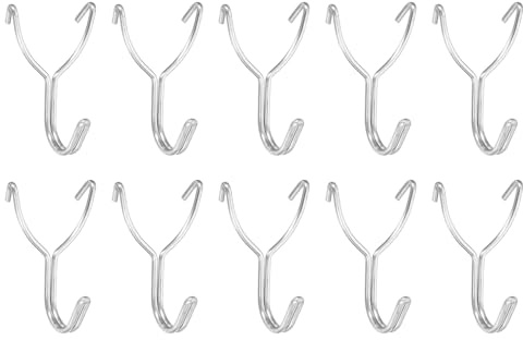 sourcing map Lot de 10 crochets en acier inoxydable pour panneau perforé de 3,6 cm - Accessoires de suspension en métal pour garage, bureau, cuisine, magasin - Argenté