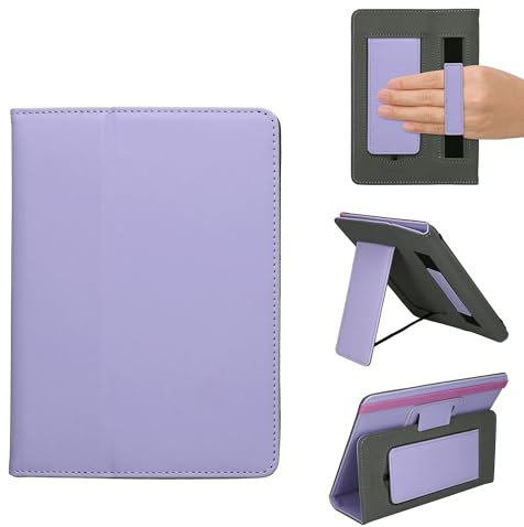 kwmobile Flip Hülle kompatibel mit 6-7 eReader e-Reader - Case mit Handschlaufe und Ständer - Cover 13x18.7cm cm Lavendel