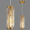 ZYBWL Lámpara de araña Oro Isla de Cocina Colgante Moderno, Colgante de Cristal Altura Ajustable E27 Colgante isla de Cocina Sala de Estar Dormitorio (Oro 1-Paquete)