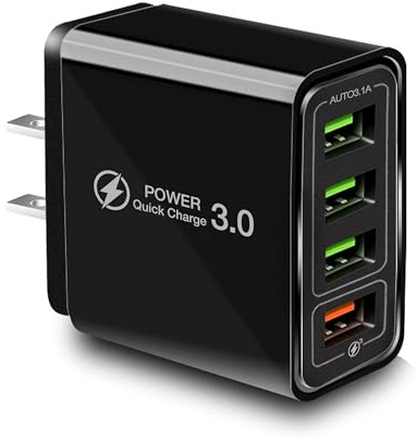 Ulti Charger 4 Ports with Quick Charger Boltz Pro Lightning Fast Charger Fast Charging Block for Smart Phones, Tablets, Devices with Multiple Ports | Wall Charge for Travel & Home