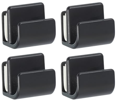 PATIKIL Maniglia Per Porte In Vetro 15/16 Acciaio Inossidabile 4Pcs Clip Per Porte Senza Foratura Maniglie Pomelli Con Vite Per Armadio Doccia Vetro 3-5mm Cassetto Vetrina EspositoreNero