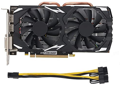 Phefop Tarjeta Gráfica para Juegos RX580 8GB GDDR5 256BIT Alto Rendimiento y bajo Ruido para 10 11 Vista (RX580 8GB GDDR5 256BIT)