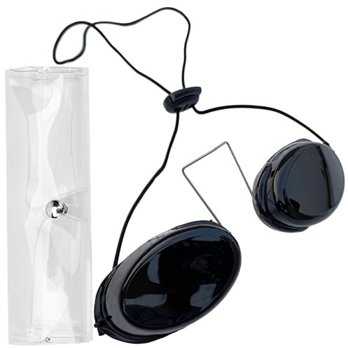 Gafas protectoras para pacientes de belleza con puente nasal de metal ajustable, gafas de bronceado ligeras con lentes negras, gafas protectoras, incluye funda de transporte