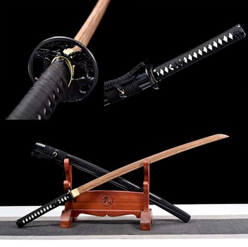 TIANTAO Katana in Legno di Palissandro da 103 cm (con Fodero),Katana in Legno,per la Pratica dell'Aikido e del Kendo,Oggetti da Collezione
