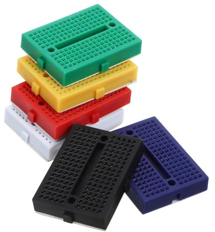TOPPERFUN 6Pcs Mini Breadboard Solderless Experiment Tools for Science Projects Color Coded Laboratory Breadboards for Circuit