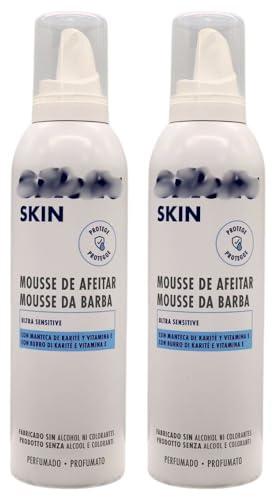 Mousse da Barba Ultra Sensitive con Burro di Karité e Vitamina E, Aiuta a Proteggere la Tua Pelle dalle Irritazioni da Rasatura, 240ml (2 Unità)