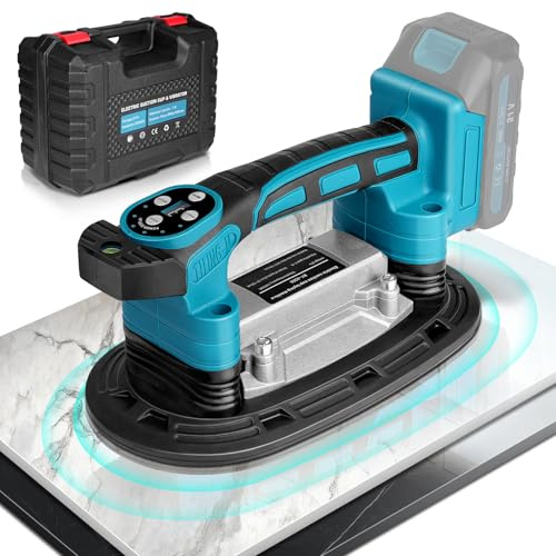 Outil de vibration pour carrelage - Ø 225x120mm Ventouse - Compatible avec batterie Makita 18 V - Force d'aspiration de 250kg - 9 Vitesses - Machine à Carrelage Electrique pour Carreaux de 0.3 à 1.2m