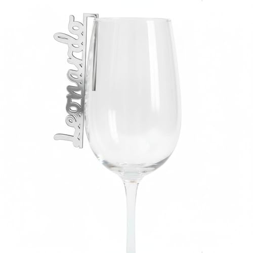 Juwelier Schönschmied Personalisierter Glasanhänger aus Acryl – Namensschild für Gläser – Getränkemarker/Glasmarker – Geeignet für alle Gläser, Party & Hochzeit