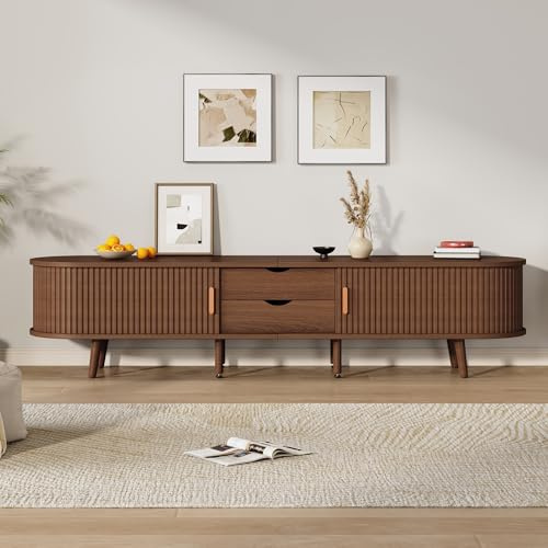 Jaxenor 170cm TV Cabinet with 2 Drawer, 2 Sliding Doors, Dark Oak