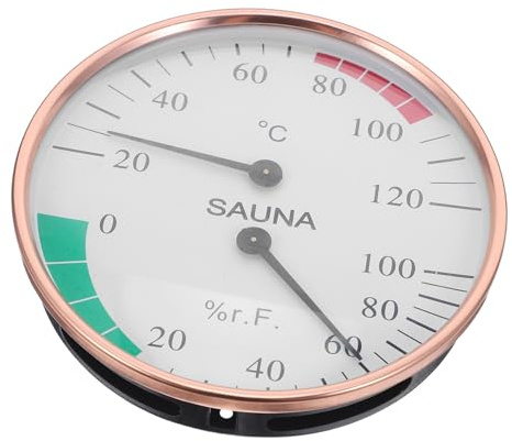 Homoyoyo Termómetro y Higrómetro para Sauna de Aluminio Resistente al Calor Medición Precisa de Temperatura y Humedad Monitor Dual para Uso Casa y SPA