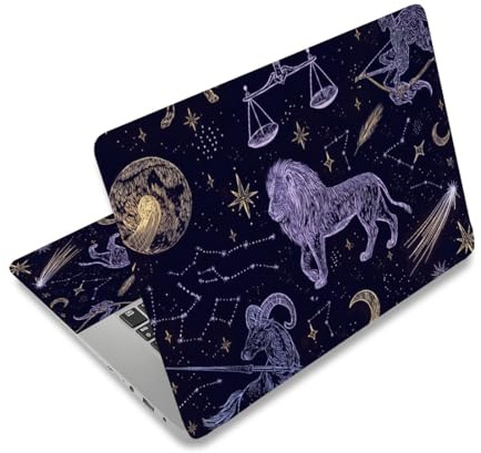PLIGREAT Adesivo per laptop con motivo a stelle, adatto per computer portatili da 12, 13, 13,3, 14 e 15, universale, impermeabile, rimovibile, per computer portatile, astronomia naturale