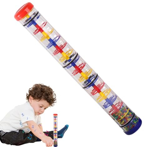 Regen-Rasselrohr – Musikspielzeug Regenstab – Stab Regengeräusche Erzeuger | Sensorische Hörförderung | ABS Material, Länge 40cm, Kinderfreundliches Design, Langlebiges Regenrohr