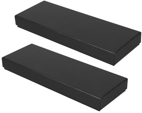 VILLFUL 2 St Svarta Hårda Presentaskar med Lock för Slipsar Förpackning Skyddar och Presenterar Slipsar Elegant vid Högtider och Företagsevent