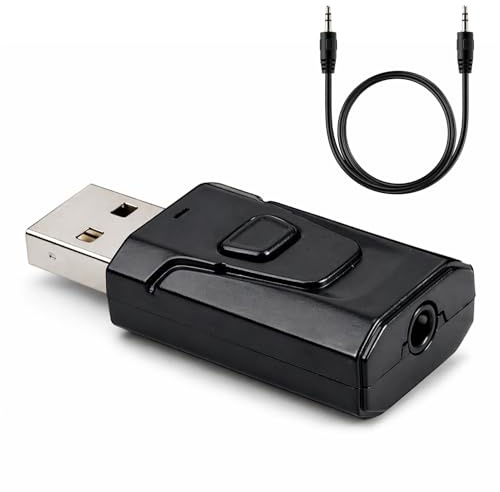 YFYWINSH Adaptateur Bluetooth USB 5.4 4en1 (émetteur et récepteur), Audio stéréo sans Fil, Récepteur Bluetooth Jack pour TV, PC, Voiture, Enceintes, Casque, Mains Libres, Faible Latence