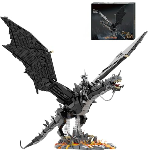 Xenobild Klemmbausteine Ringe Dragon Set, 80 cm Lang, 2199 Teile | Lord Magic Rings Große Drachen Modell, Für Erwachsene, Film Fans & Sammler, Kompatibel mit Youmko YM011
