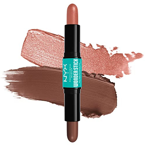 NYX Professional Makeup Highlight & Contour Stick, Stick per Contouring a Doppia Punta, Corregge, Scolpisce e Illumina, Formula Vegana, Wonder Stick, Light Medium