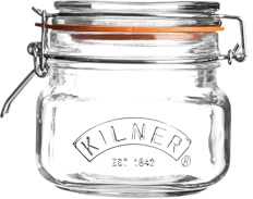 4 x Kilner Clip Top Glass Storage Jar - Quadrat 0,5 Liter