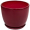 Keramik Keramiktopf Blumentopf Topf mit Untersetzer Übertopf D 305 mm rot