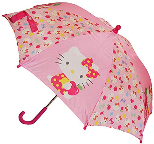 alles-meine.de GmbH Regenschirm - Helllo Kitty - Ø 66 cm - Kinderschirm - Katze/Kätzchen pink - für Kinder Stockschirm - Schirm Kinderregenschirm/Glockenschirm - rosa - B..