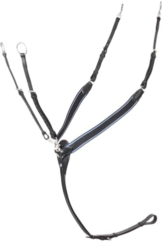 Stübben Elast. Vorderzeug mit separat verschnallbarer Martingalgabel - Ebony/Ebony - Warmblut (WB) - Silber