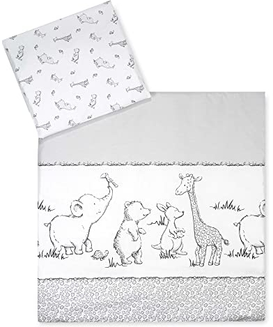 Julius Zöllner Babybettwäsche 100% Baumwolle, Standard 100 by OEKO-TEX, made in Germany, Gr. 80x80 + 35x40 cm, Safari