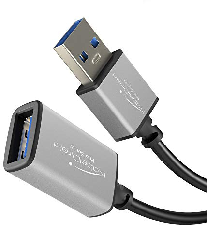 KabelDirekt – Cavo di prolunga USB-A 3.0 – 1m, connettore Maschio USB-A e connettore femmina, colore nero/space grey