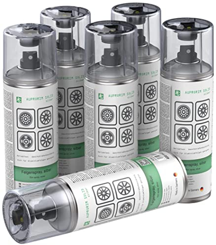 AUPROTEC Lackspray AUPRORIM SOLID Felgensilber Sprühlack Felgenspray Auto Lack Spray Silber 6x 400ml