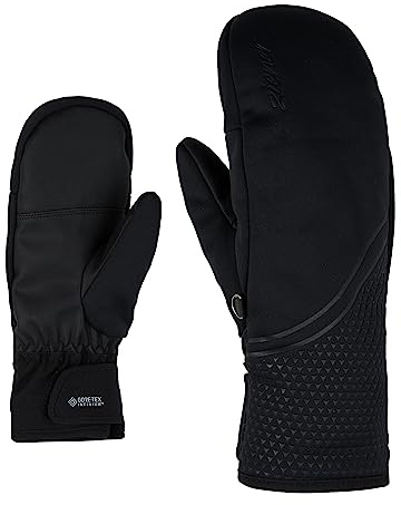 Ziener Damen Ski-fäustling/Wintersport, Atmungsaktiv, Warm, Winddicht, Soft-Shell KANTALA GTX INF Mitten, Black, 801157, Schwarz, 7.5