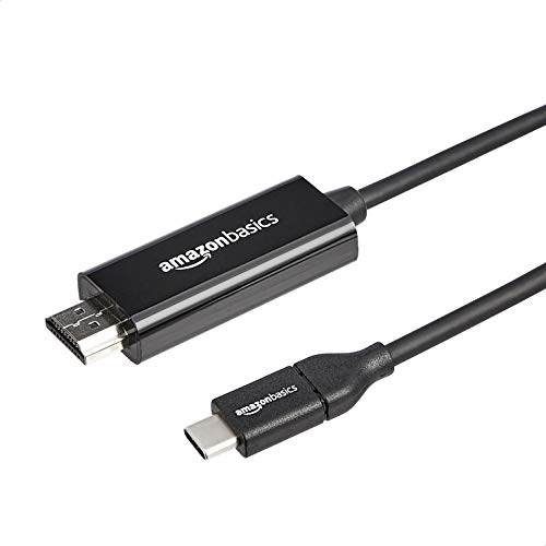 Amazon Basics Cavo adattatore da USB-C (sorgente) a HDMI (display) (compatibile con Thunderbolt 3), 4K a 30 Hz, 1.8 m, nero