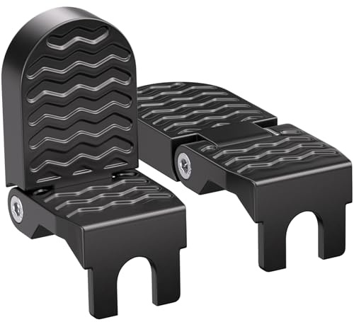 TOBWOLF 2PCS E-Bike U Slot Rear Pedals, 15MM Aluminium Bicycle Foot Peg, Non-Slip Ebike Foot Pegs for Passenger, Folding Rear Bicycle Footrest Pedals for E-Bike, Mountain Bike, Folding Bicycle