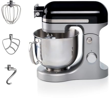 Ariete 1589 Robot pâtissier Moderna à mouvement planétaire, 1600 watts, 11 vitesses, 5,5 litres, 3 accessoires pour pétrir, mélanger et monter Noir
