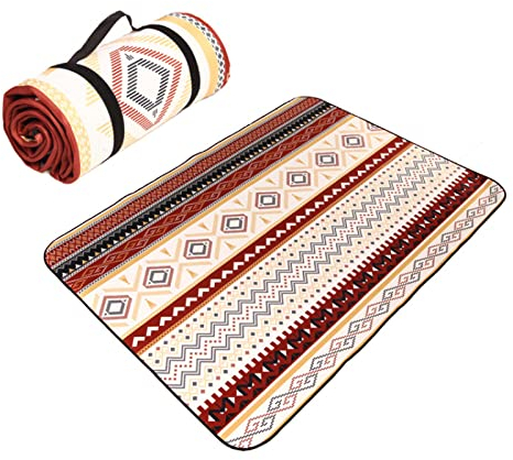 YUNHOME Picknickmatte Strandmatte Stranddecke Picknickdecke Picknickmatte Im Ethnischen Stil Für Den Außenbereich, Camping, Strandmatte, Feldmatte, Reise-Rasenmatte,Beige,300X300