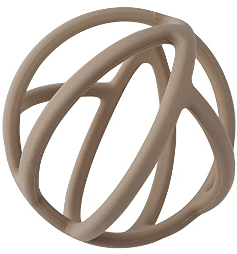 Greifball für Babys, Lebensmittelqualität Silikon Beißring Ball Flexibler Ball Baby Spielzeug, 100% BPA-frei (Sand)