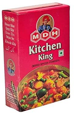 MDH Kitchen King Masala 100g - Enhances the flavours of the meal (Pack of 1) – Spices Mix Curry Masala Recipe Mixes Casserole Seasoning Herbs - Ideal for vegetable dishes with soft curry