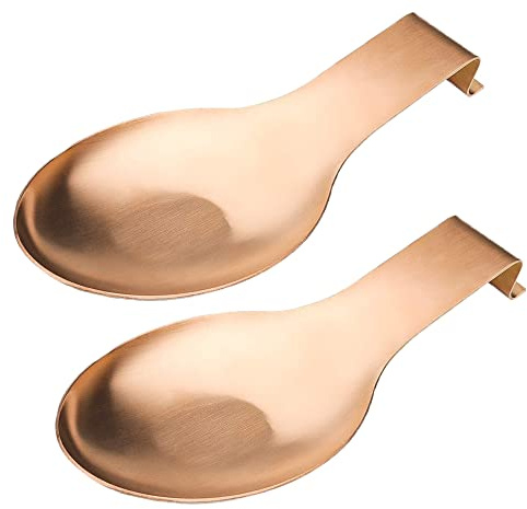 Repose-cuillères pour cuisine, repose-ustensiles en acier inoxydable (or rose)