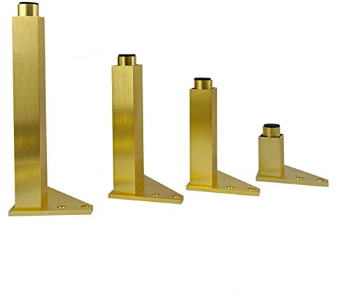 YQOLG87 Moderne Möbel Stützfüße,Sofa Beine aus Metall,Ersatzbein,Schrankfuß aus Aluminiumlegierung,(4 Stücke-Gold) Einstellbare Sofa Stuhl Tischbein,mit Schrauben,10cm/4in